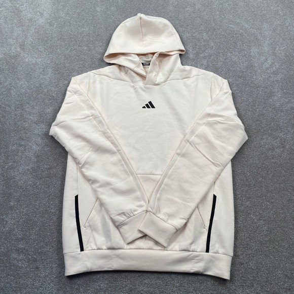 Adidas D4T Pullover Hoodie Men's Training Sweatshirt Wonder White Medium - Picture 1 of 15